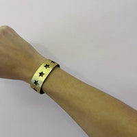 Narrow Leather Star Cuffs