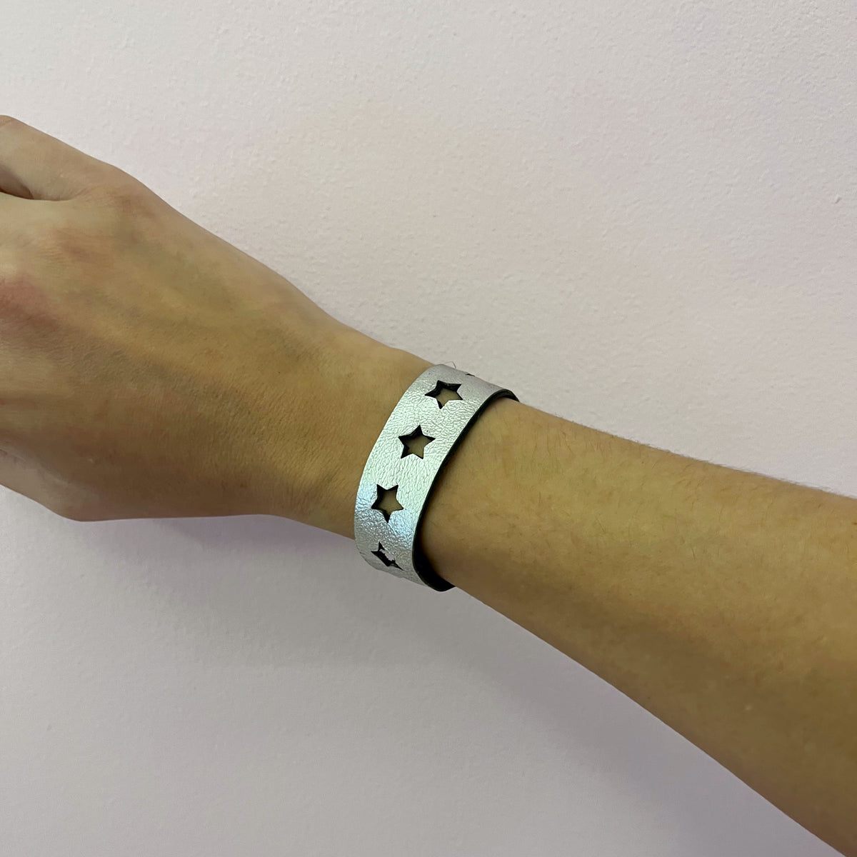 Narrow Leather Star Cuffs