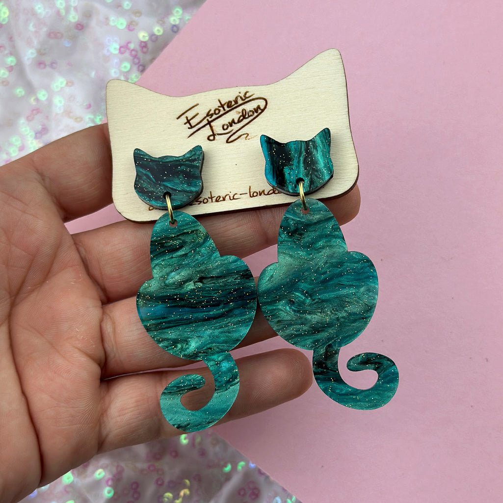 Cat Dangle Earrings