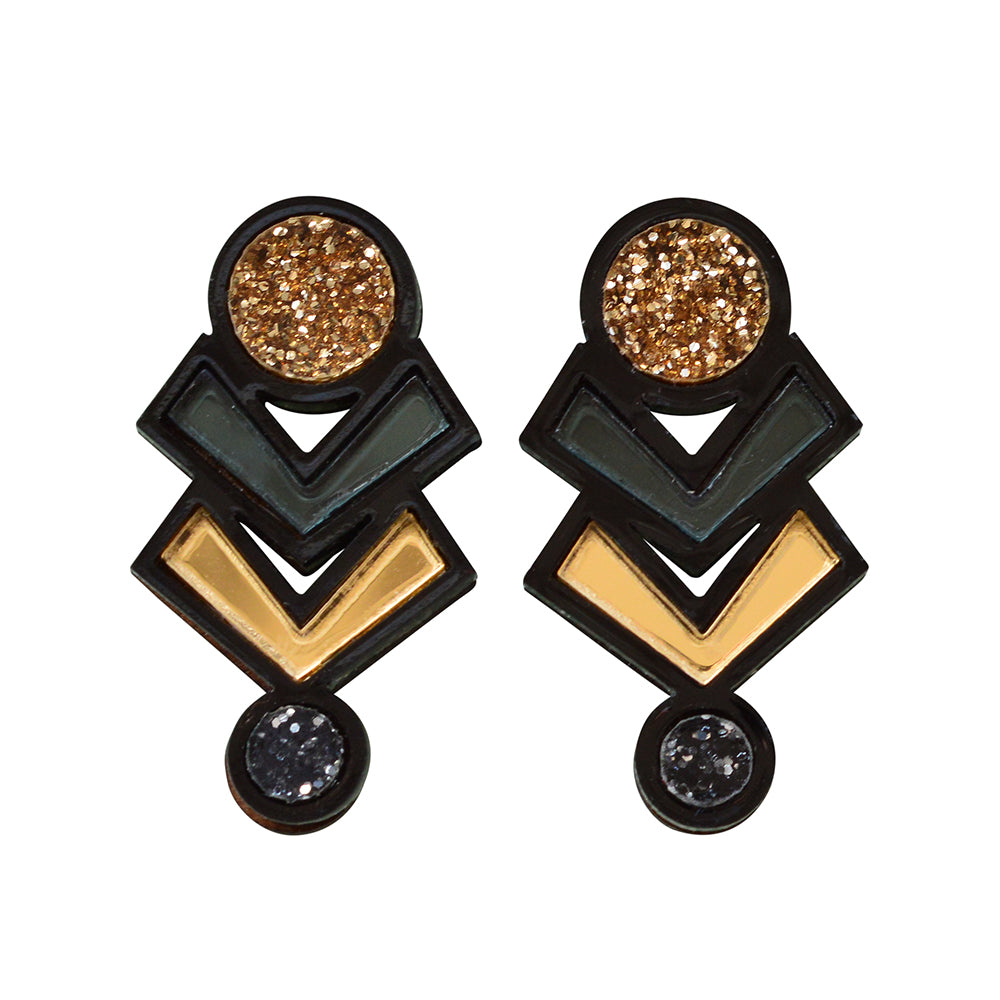 Glitter Amulet Stud Earrings