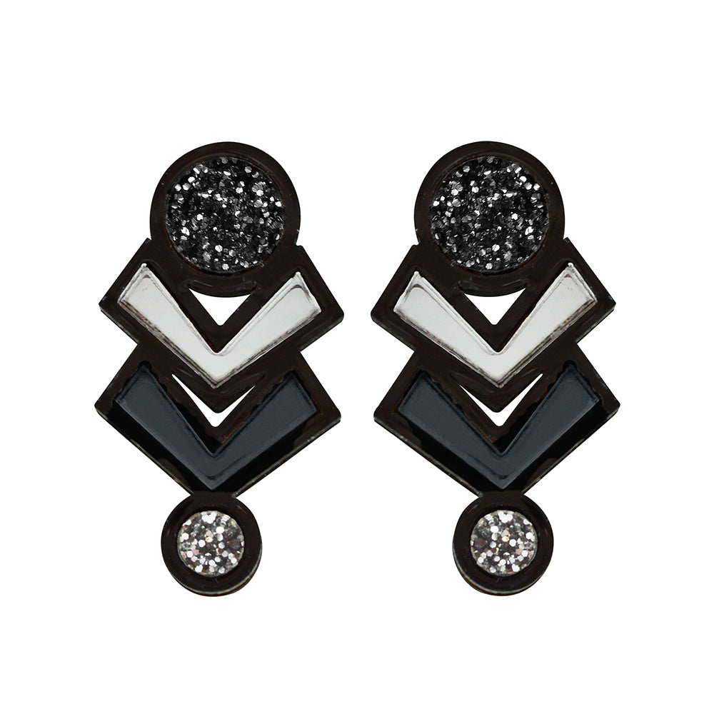 Glitter Amulet Stud Earrings