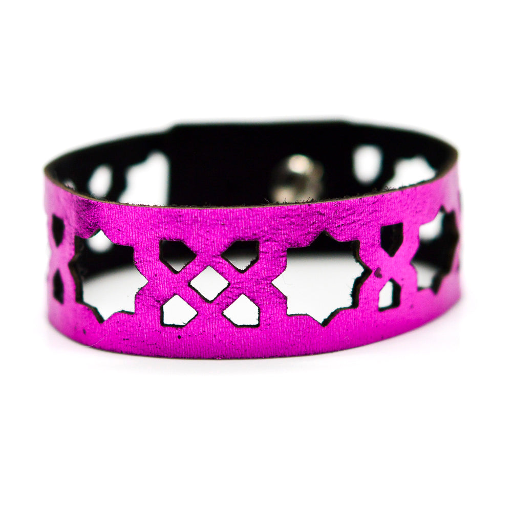 Azulejo Narrow Leather Cuffs