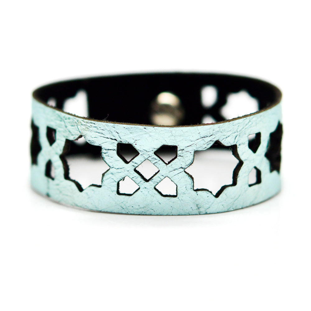 Azulejo Narrow Leather Cuffs