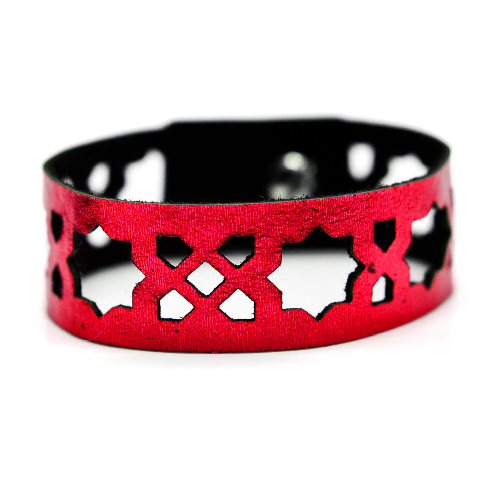 Azulejo Narrow Leather Cuffs