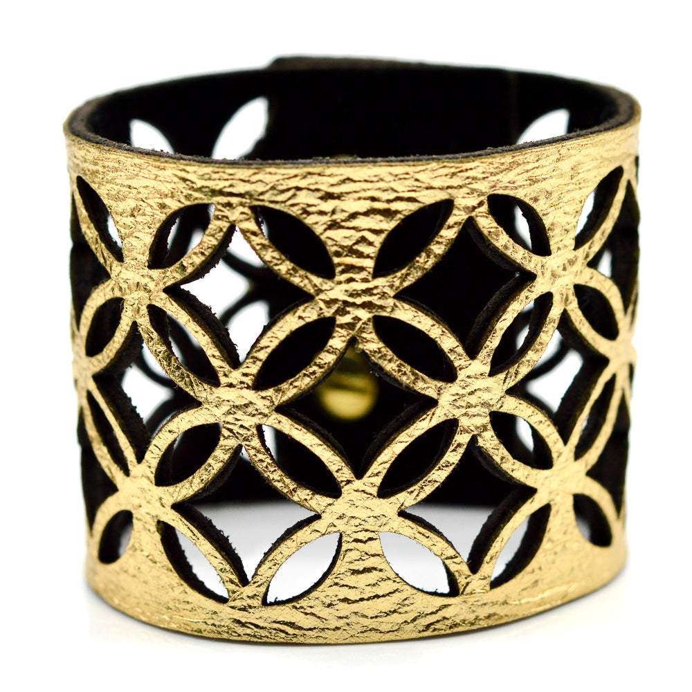Azulejo Wide Leather Cuff