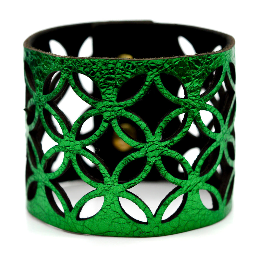 Azulejo Wide Leather Cuff