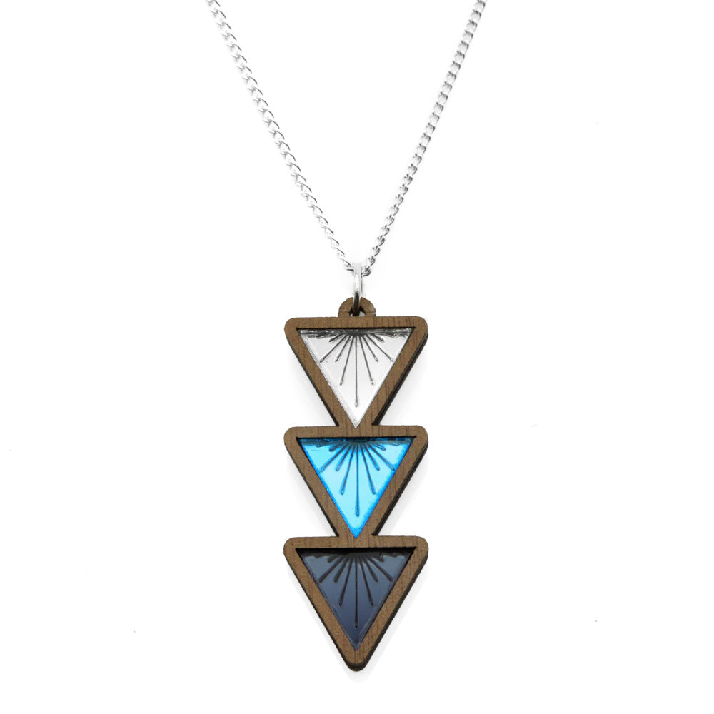 Sunburst Triple Drop Triangle Necklace