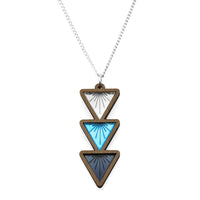 Sunburst Triple Drop Triangle Necklace