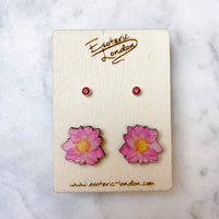 Birth flower & birthstone stud earring set