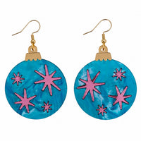 Bauble Dangle Earrings - Blue & Pink