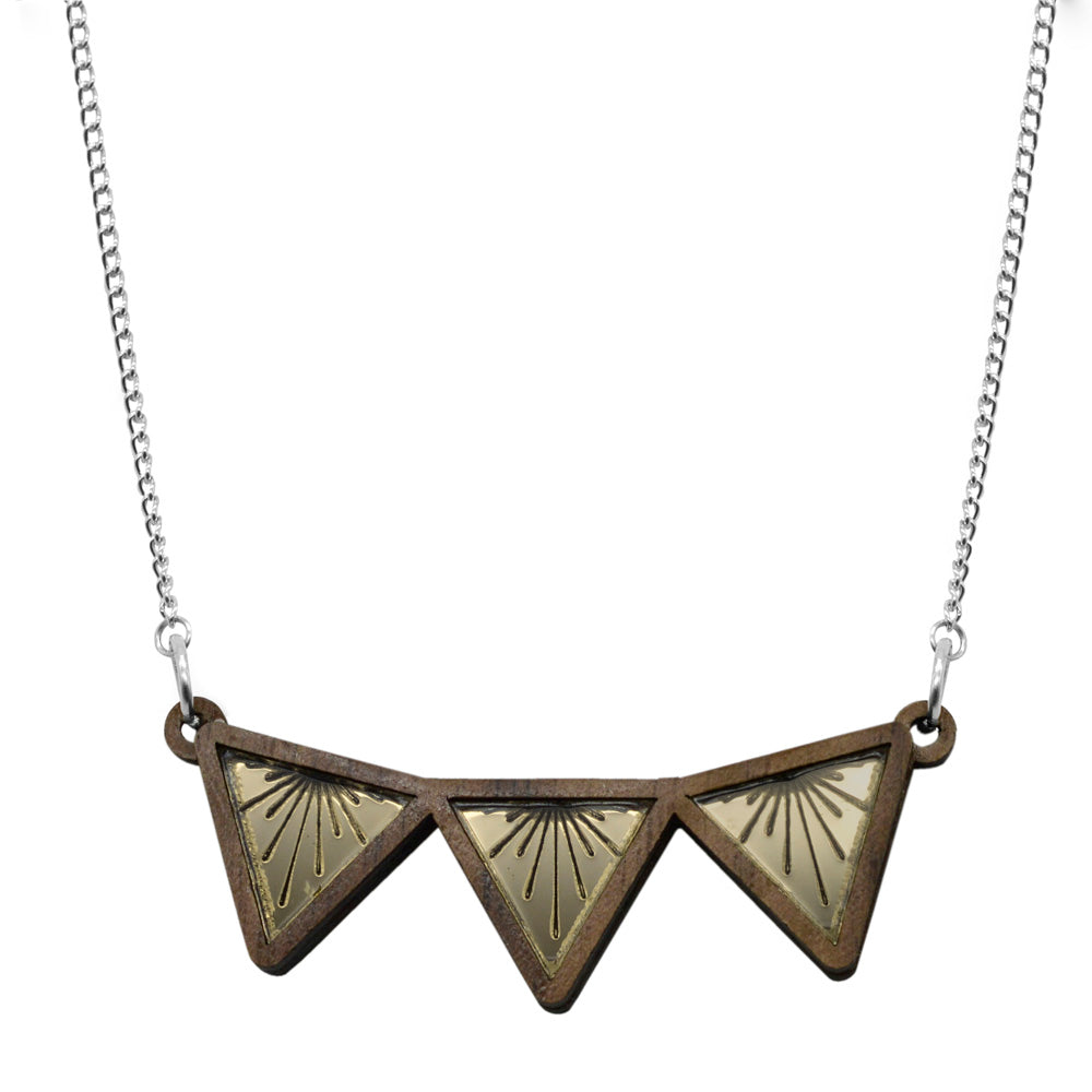 Sunburst Triangle Bib Necklace