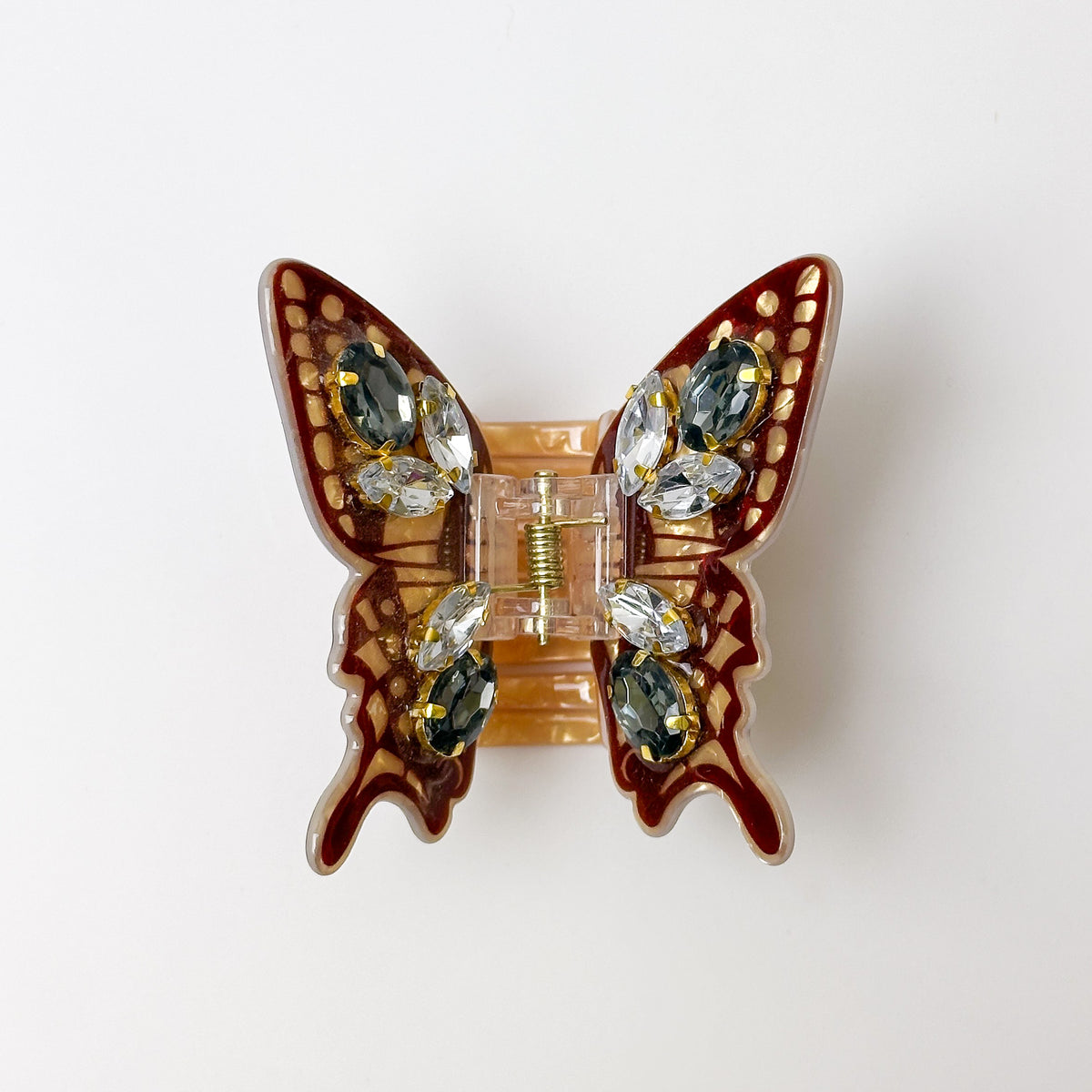 Butterfly Claw Clip - Brown & Peach