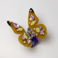 Butterfly Claw Clip - Mustard & Purple