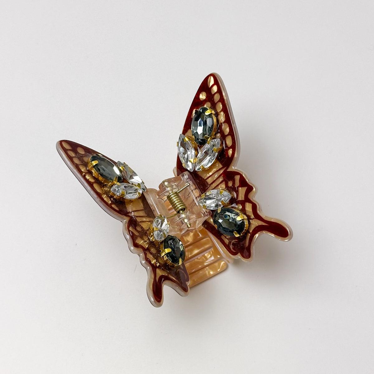 Butterfly Claw Clip - Brown & Peach