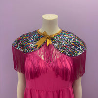 Multicolour Sequin Fringe Cape *SAMPLE*
