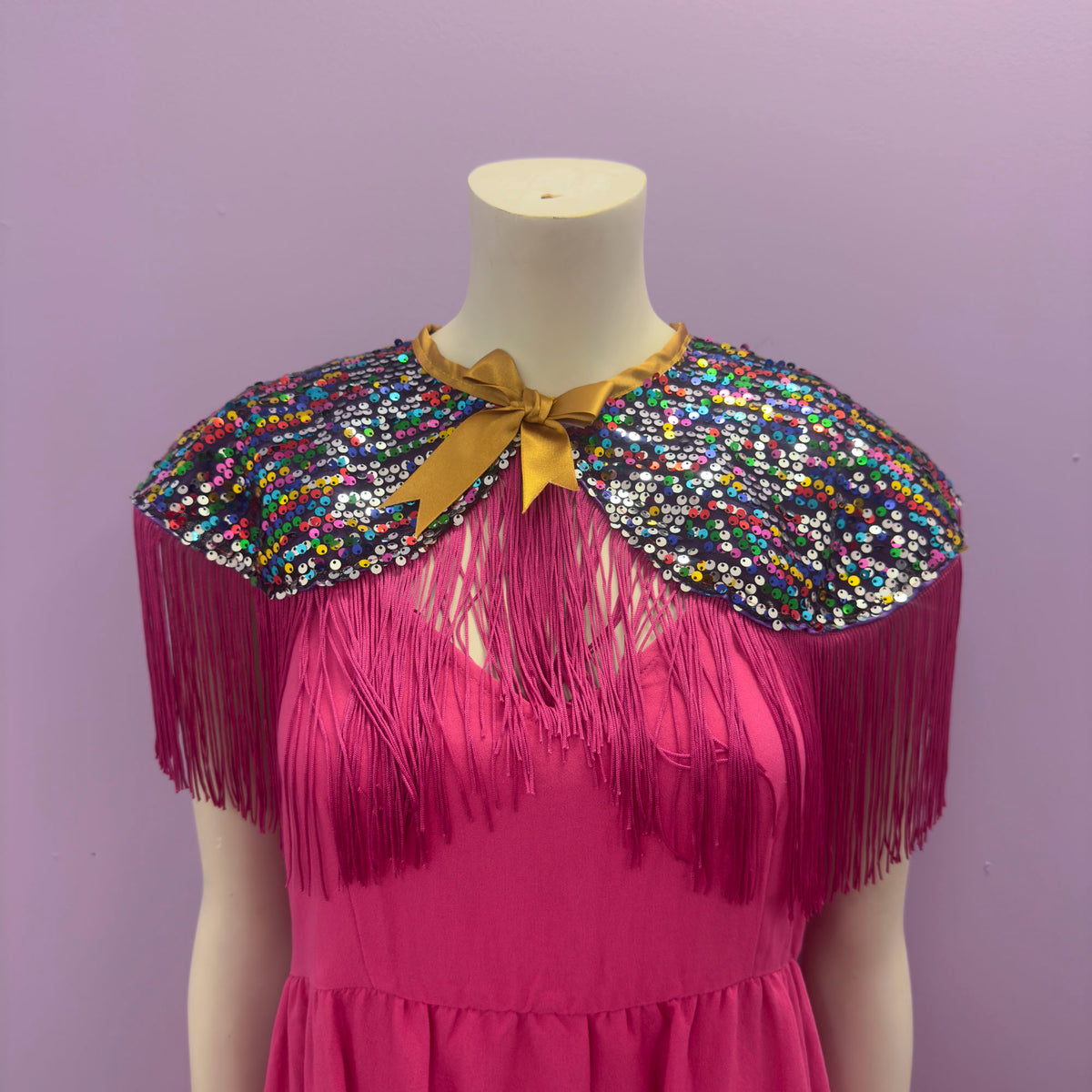 Multicolour Sequin Fringe Cape *SAMPLE*