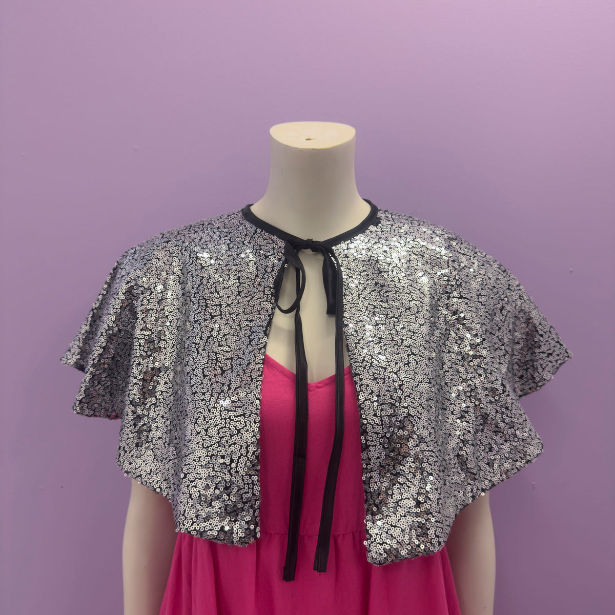 Silver Sequin Cape *SAMPLE*