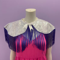 Silver/ Purple Sequin Fringe Cape *SAMPLE*