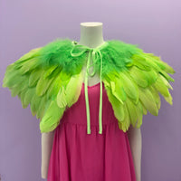 Bright Lime Green Feather Cape *SAMPLE*