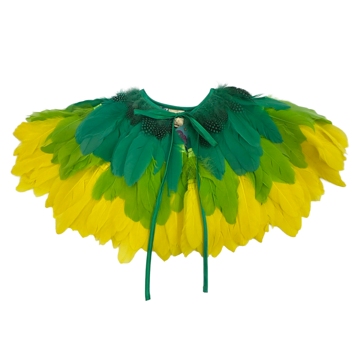 Green/ Yellow Feather Cape *SAMPLE*