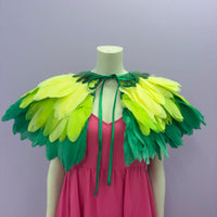Dark Green Feather Cape *SAMPLE*