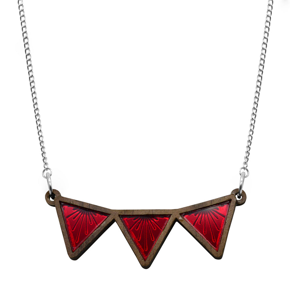 Sunburst Triangle Bib Necklace