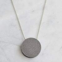 Colour Pop Circle Necklace - Granite & Grey Shimmer