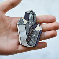 Faceted Crystal Brooch
