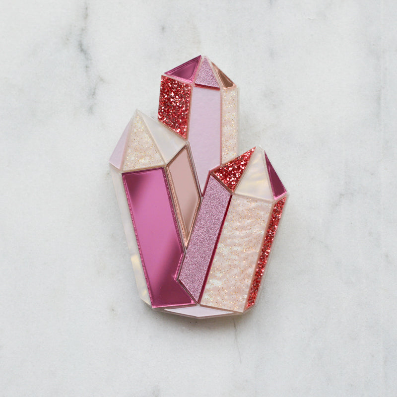 Faceted Crystal Brooch