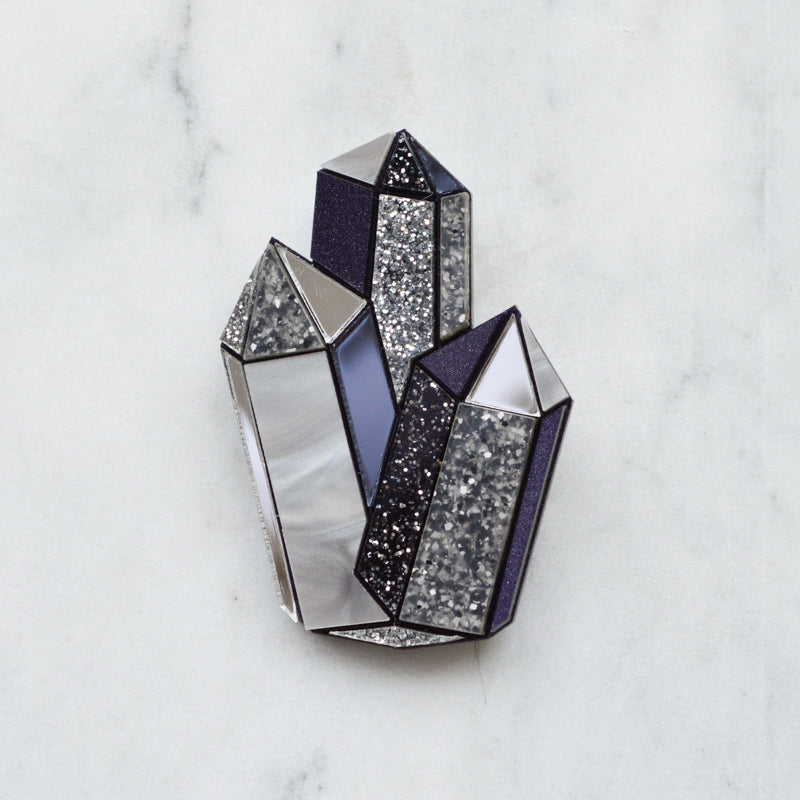 Faceted Crystal Brooch