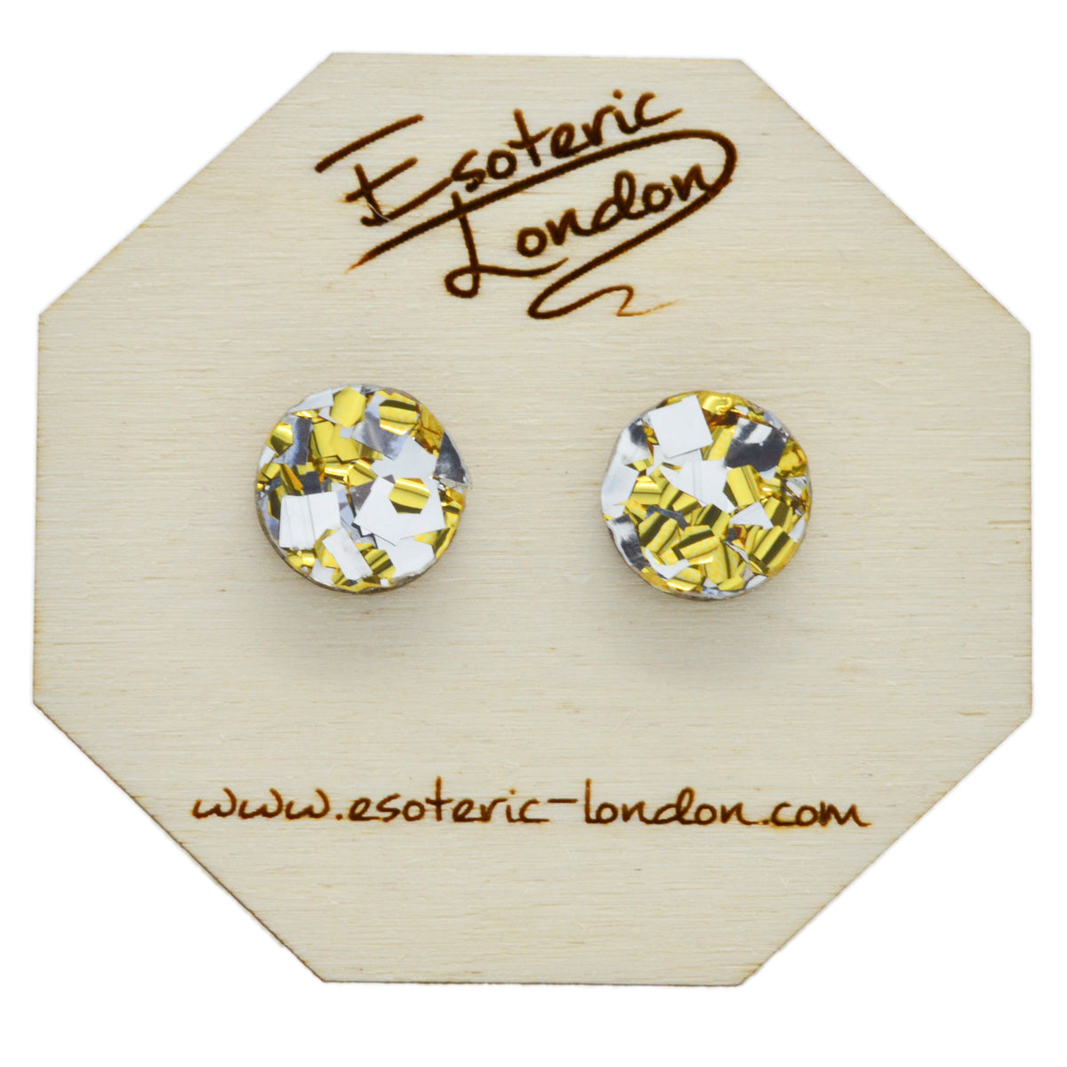 Colour Pop Studs - Gold & Silver Confetti