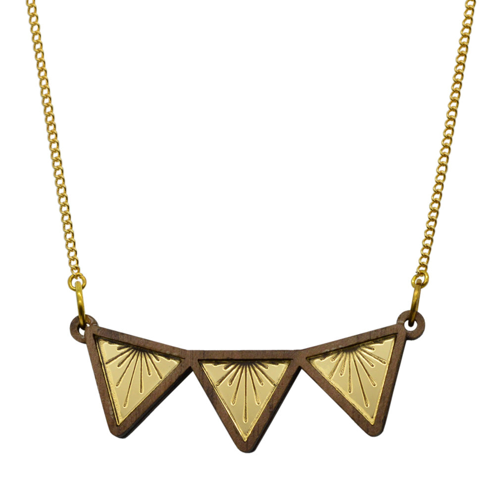 Sunburst Triangle Bib Necklace