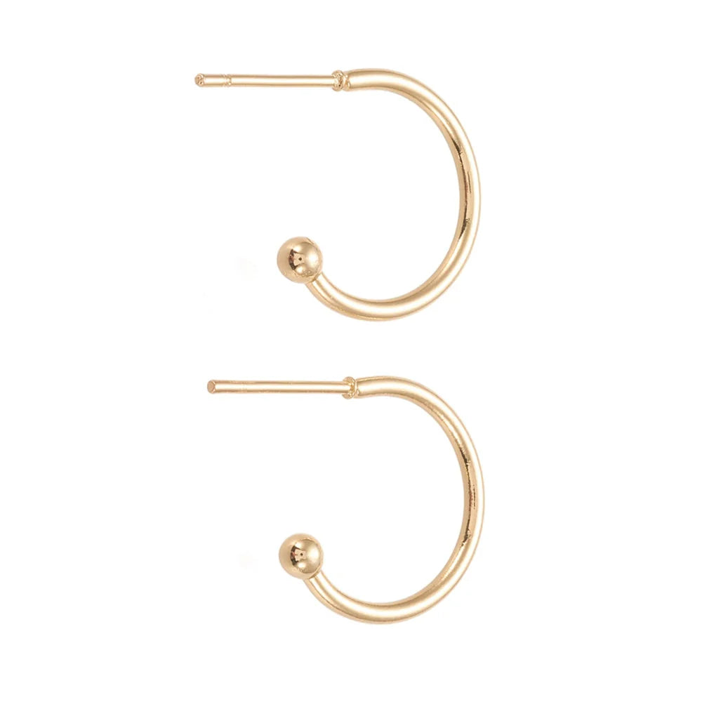 Gold plated surgical steel hoop earrings