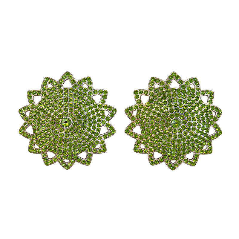 Tit Sticks (Nipple Covers) - Green Diamanté Starbursts by Esoteric Dreamland