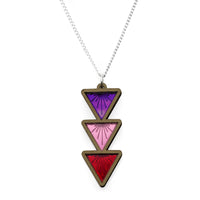 Sunburst Triple Drop Triangle Necklace *REDUCED/ SLIGHT SECONDS*