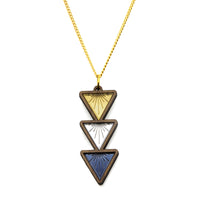 Sunburst Triple Drop Triangle Necklace