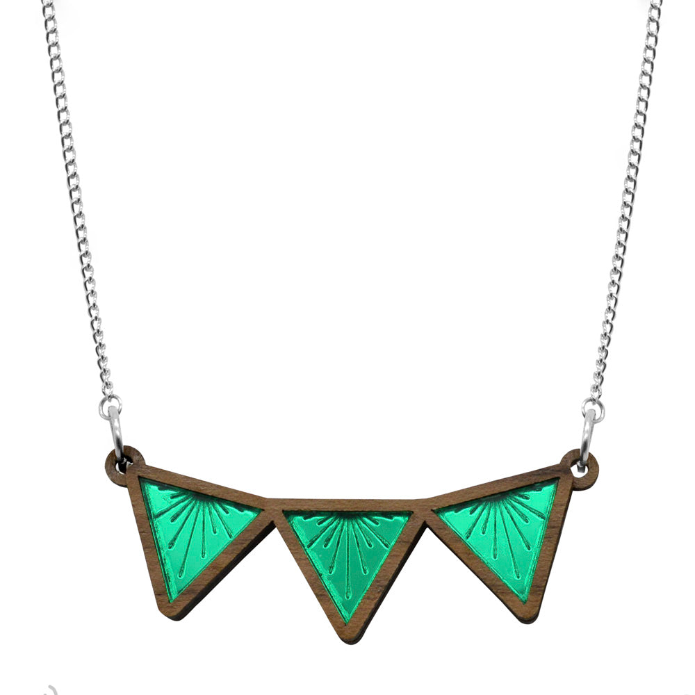 Sunburst Triangle Bib Necklace