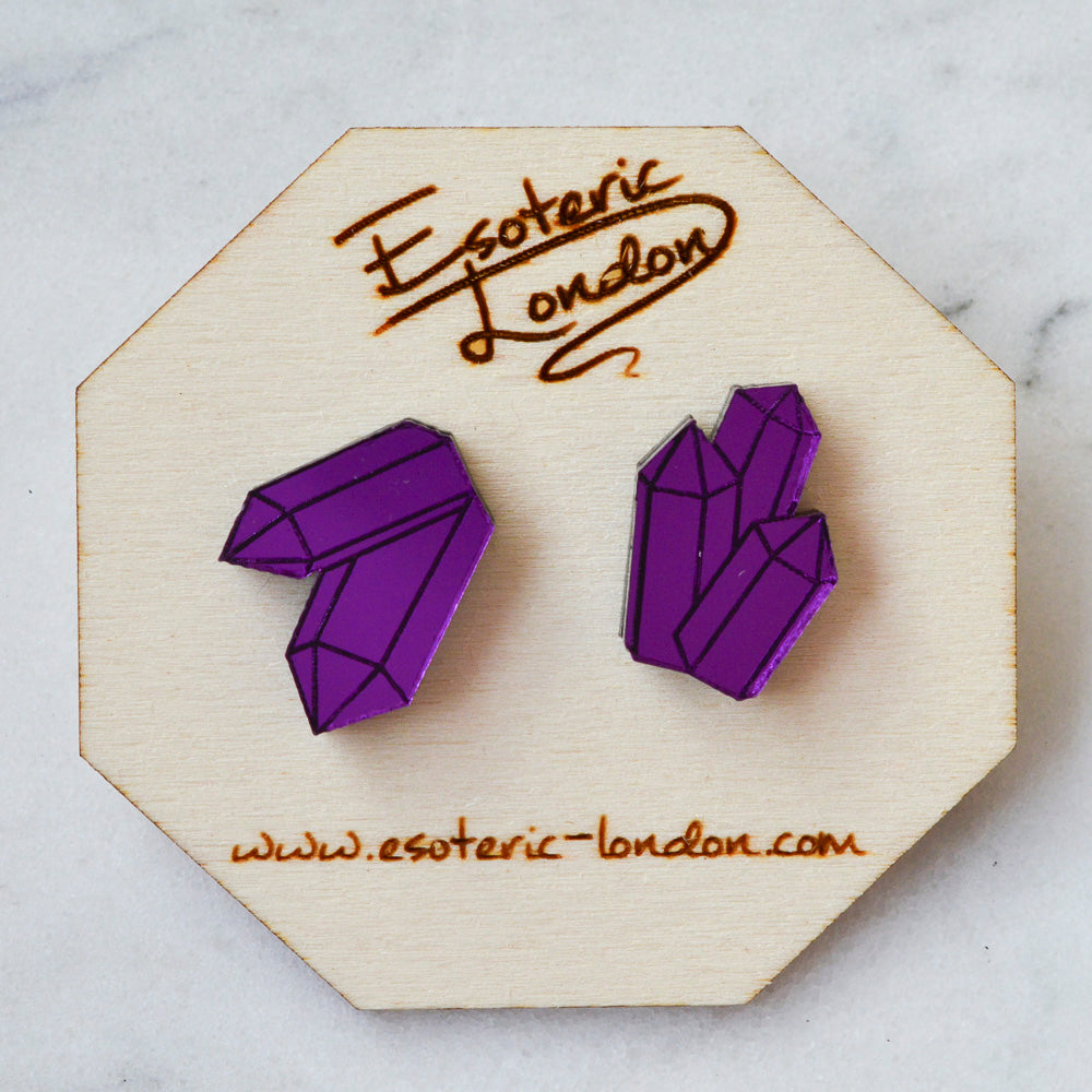 Mirrored Geode Studs
