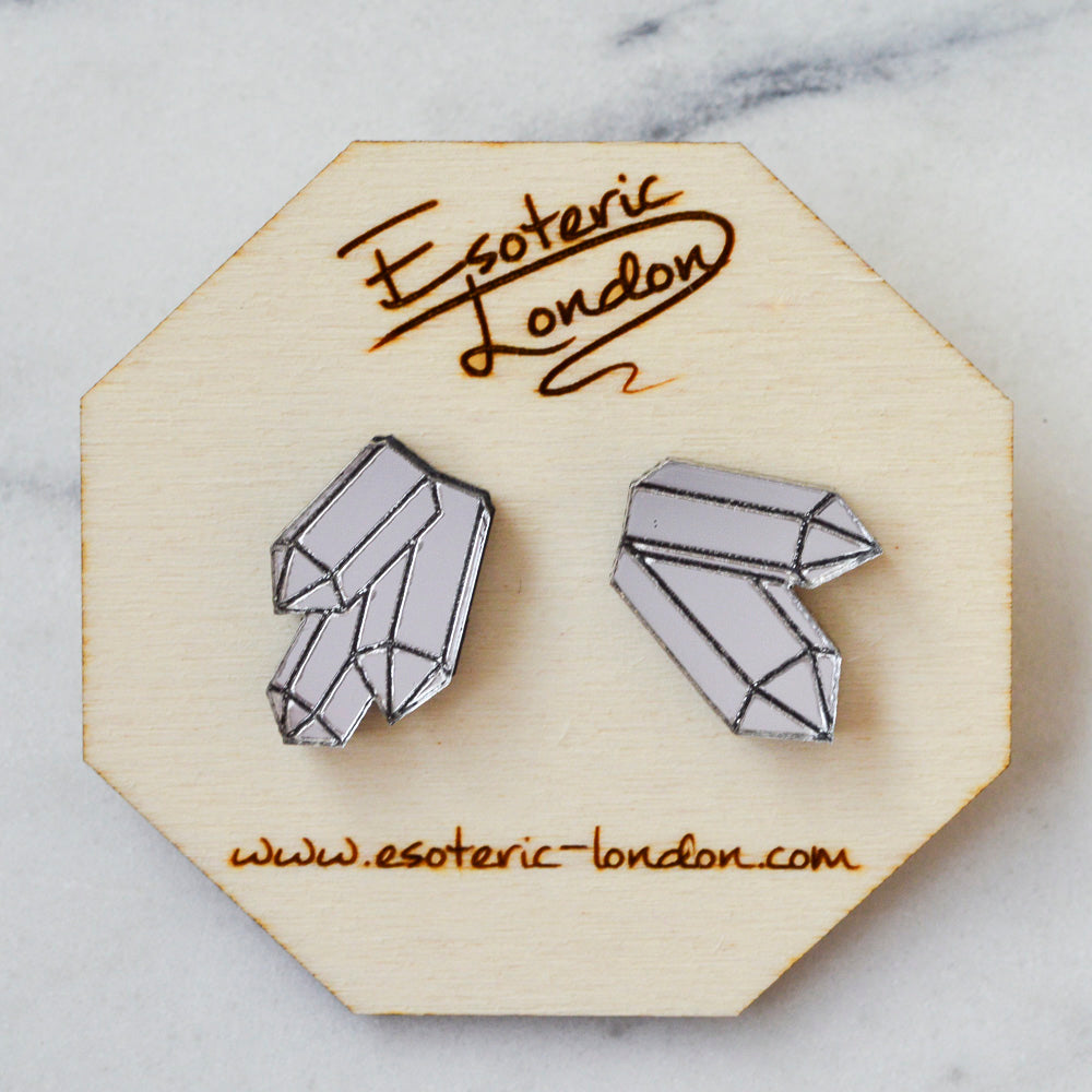 Mirrored Geode Studs