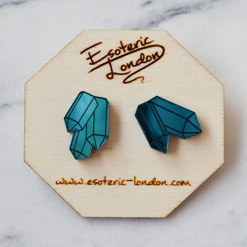 Mirrored Geode Studs