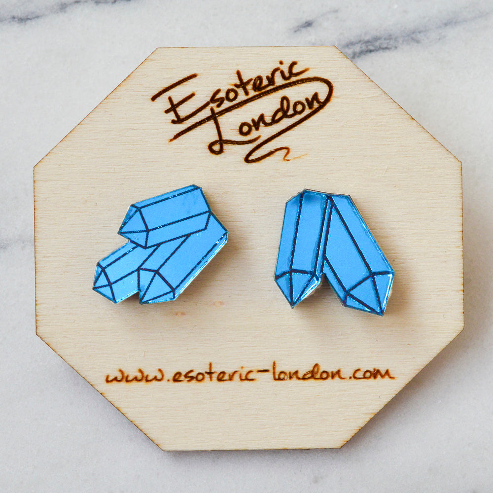 Mirrored Geode Studs