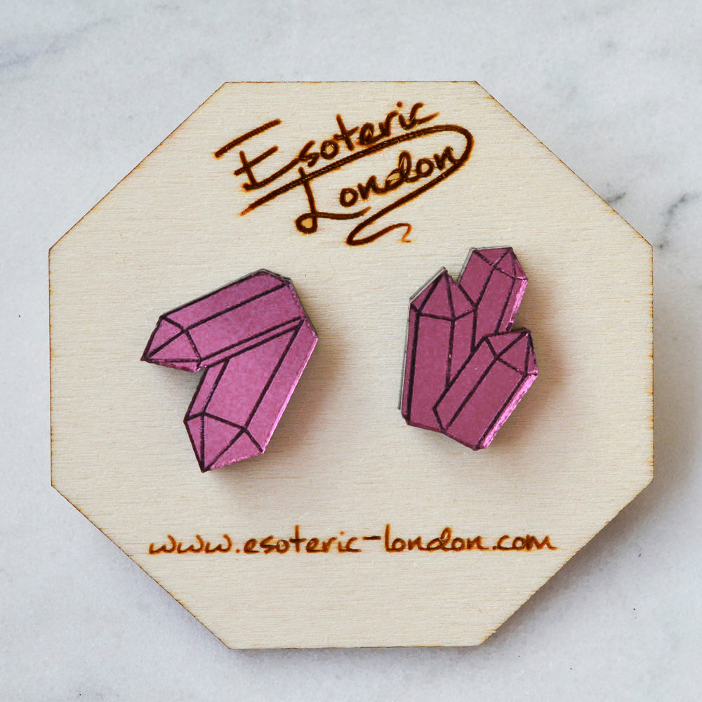 Mirrored Geode Studs