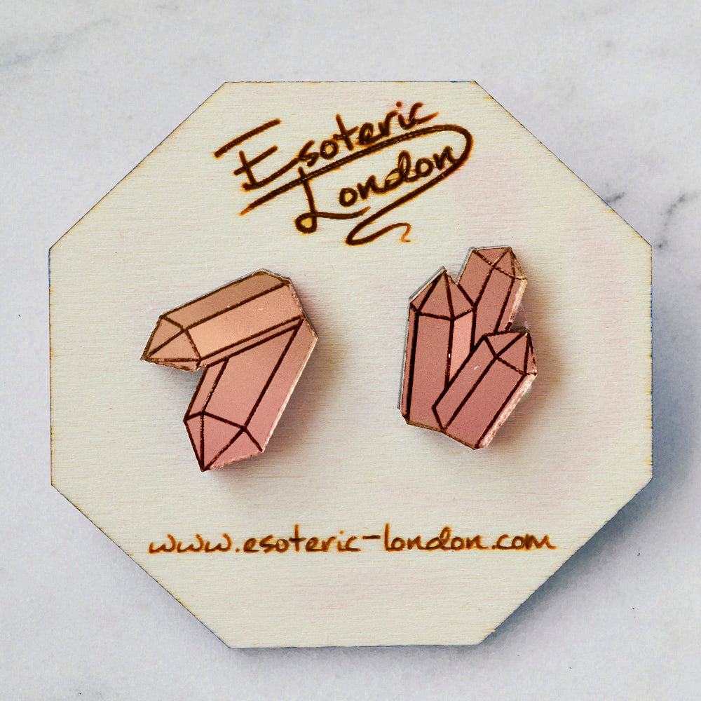 Mirrored Geode Studs