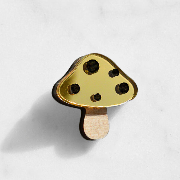 Gold Toadstool Pin Brooch *REDUCED/ SLIGHT SECONDS*