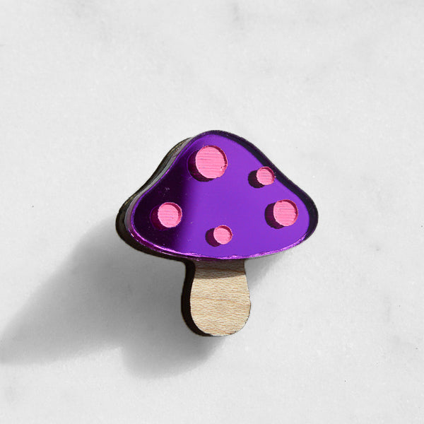 Purple Toadstool Pin Brooch *REDUCED/ SLIGHT SECONDS*