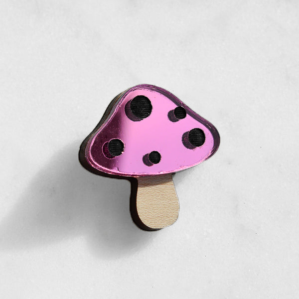 Pink Toadstool Pin Brooch *REDUCED/ SLIGHT SECONDS*