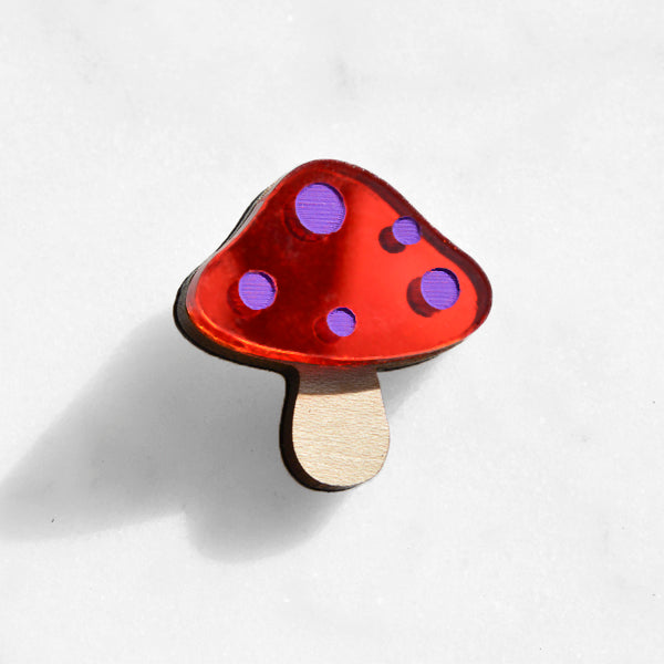 Toadstool Pin Brooch