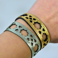 Azulejo Narrow Leather Cuffs