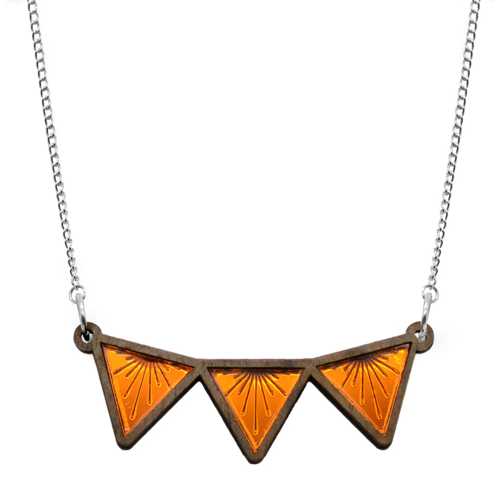 Sunburst Triangle Bib Necklace *REDUCED/ SLIGHT SECONDS*