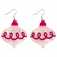 Bauble Dangle Earrings - Pink & Pearl